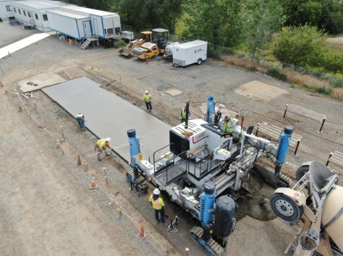 UCPRC field crew installing instrumentation on a live pavement test section for long-term performance monitoring.