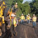 UCPRC researchers paving Levee Road